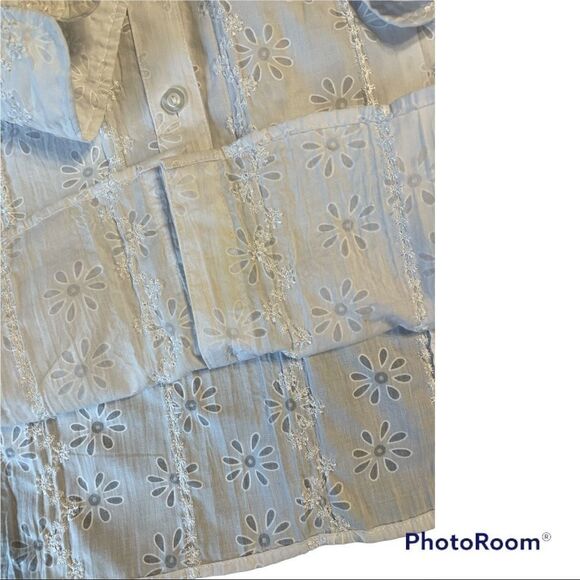 Vintage white flowered embroidered blouse -JM Collection - Picture 10 of 10